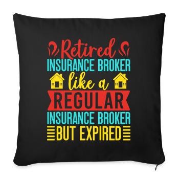 Agent d’assurance Régulier mais expiré Drôle - Housse de coussin décorative 45 x 45 cm - noir - Devant