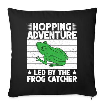 Frog Catcher Hopping Adventure Frog - Sofakissenbezug 45 x 45 cm - Schwarz - Vorne