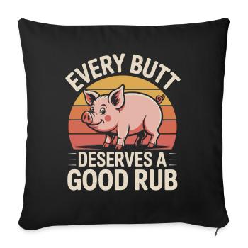 Griller BBQ Fumoir Drôle de dicton - Housse de coussin décorative 45 x 45 cm - noir - Devant