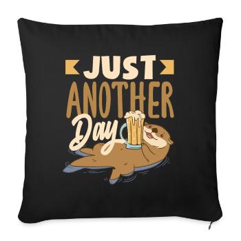 Seeotter Cartoon Lustiges Wortspiel Otter - Sofakissenbezug 45 x 45 cm - Schwarz - Vorne
