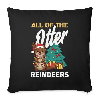 Seeotter-pun-weihnachts-rentiere - Sofakissenbezug 45 x 45 cm - Schwarz - Vorne