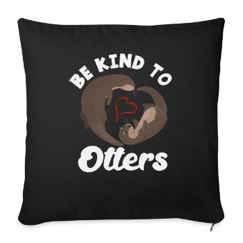 Seeotter Cartoon Herz Kind - Sofakissenbezug 45 x 45 cm - Schwarz - Vorne