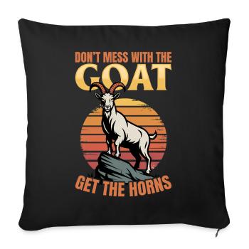Drôle d’animal de la ferme chèvre - Housse de coussin décorative 45 x 45 cm - noir - Devant