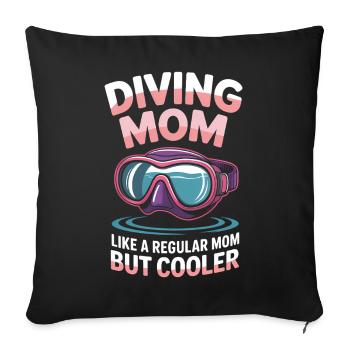 Plongée Dire Maman Drôle Plongée Cadeau - Housse de coussin décorative 45 x 45 cm - noir - Devant