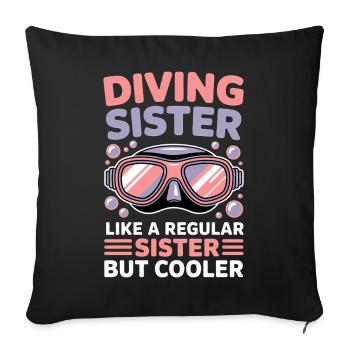 Plongée Dire Fille Drôle Plongée Cadeau - Housse de coussin décorative 45 x 45 cm - noir - Devant