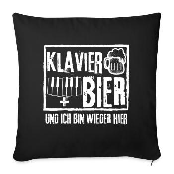PIANO ET BIÈRE ET JE SUIS DE RETOUR ICI - Housse de coussin décorative 45 x 45 cm - noir - Devant