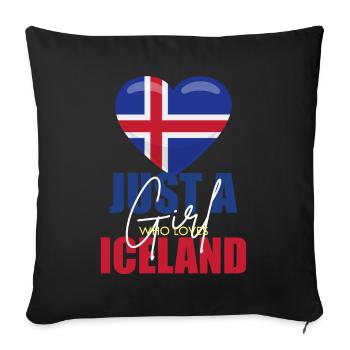 Iceland Heart Love Tea - Sofa pillowcase 17,3'' x 17,3'' (45 x 45 cm) - black - Front
