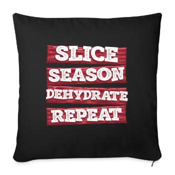 Viande séchée de bœuf séchée Biltong Pemmican - Housse de coussin décorative 45 x 45 cm - noir - Devant