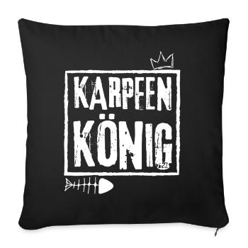KARPFEN KONIG GRUNGE PUNK ROCK DESIGN - Sofakissenbezug 45 x 45 cm - Schwarz - Vorne