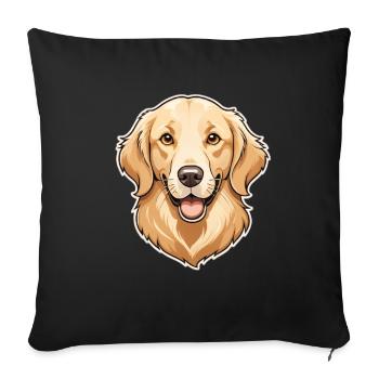 Golden Retriever Head Illustration - Sofa pillowcase 17,3'' x 17,3'' (45 x 45 cm) - black - Front