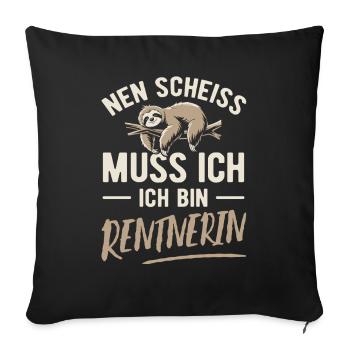 I have to give a shit, I'm a pensioner - Sofa pillowcase 17,3'' x 17,3'' (45 x 45 cm) - black - Front