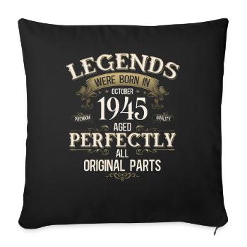Légende du 80e anniversaire octobre 1945 - Housse de coussin décorative 45 x 45 cm - noir - Devant