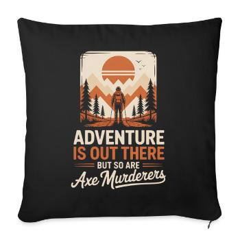 Adventure Out There in Retro Wilderness - Sofa pillowcase 17,3'' x 17,3'' (45 x 45 cm) - black - Front