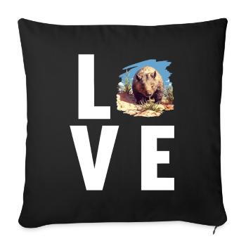 Wombats Wombat - Sofa pillowcase 17,3'' x 17,3'' (45 x 45 cm) - black - Front