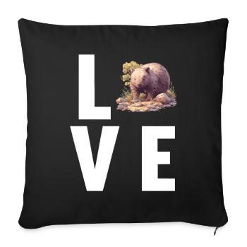 Wombats Wombat - Sofa pillowcase 17,3'' x 17,3'' (45 x 45 cm) - black - Front