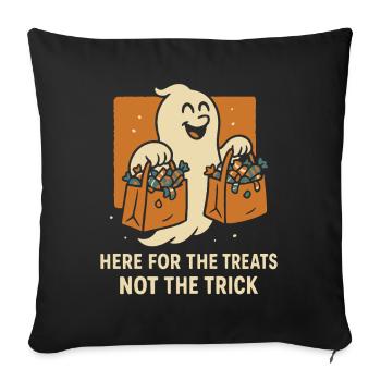 Ici, pour les friandises, pas le tour Ghost Halloween - Housse de coussin décorative 45 x 45 cm - noir - Devant