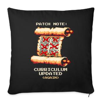 Notes de mise à jour : programme mis à jour | Humour scolaire - Housse de coussin décorative 45 x 45 cm - noir - Devant