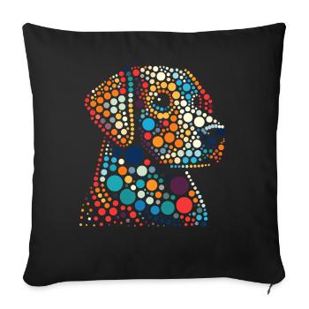 Spotty shirt Vibrant Dot Skull Portrait - Sofa pillowcase 17,3'' x 17,3'' (45 x 45 cm) - black - Front