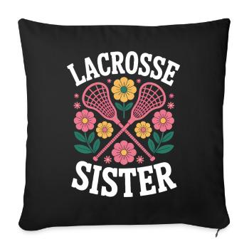 Lacrosse Dire Soeur Drôle Lacrosse Cadeau - Housse de coussin décorative 45 x 45 cm - noir - Devant