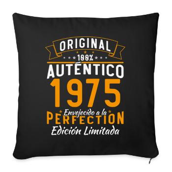 Authentische 1975 Limited Edition Vintage - Sofakissenbezug 45 x 45 cm - Schwarz - Vorne