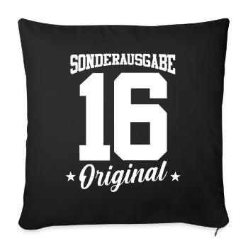 16 Anniversaire - Housse de coussin décorative 45 x 45 cm - noir - Devant