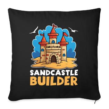 Sandcastle Baumeister Kids Beach Digging Motif - Sofa pillowcase 17,3'' x 17,3'' (45 x 45 cm) - black - Front