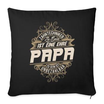 Papa prothésiste dentaire - Housse de coussin décorative 45 x 45 cm - noir - Devant