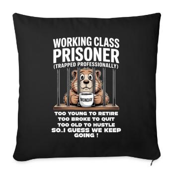 Monday Trapped Work Funny Work Outfit - Sofa pillowcase 17,3'' x 17,3'' (45 x 45 cm) - black - Front