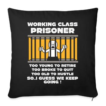 Monday Trapped Work Funny Work Outfit - Sofa pillowcase 17,3'' x 17,3'' (45 x 45 cm) - black - Front