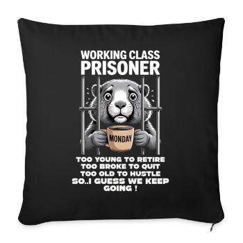 Monday Trapped Work Funny Work Outfit - Sofa pillowcase 17,3'' x 17,3'' (45 x 45 cm) - black - Front