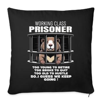 Monday Trapped Work Funny Work Outfit - Sofa pillowcase 17,3'' x 17,3'' (45 x 45 cm) - black - Front