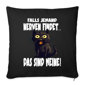 Funny Black Cat - Sofa pillowcase 17,3'' x 17,3'' (45 x 45 cm) - black - Front