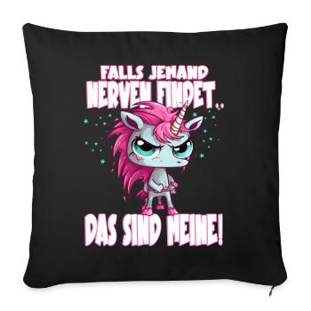 Angry Unicorn Pink Saying - Sofa pillowcase 17,3'' x 17,3'' (45 x 45 cm) - black - Front