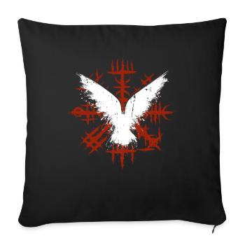 Viking Vegvisir avec les corbeaux d’Odin - Housse de coussin décorative 45 x 45 cm - noir - Devant