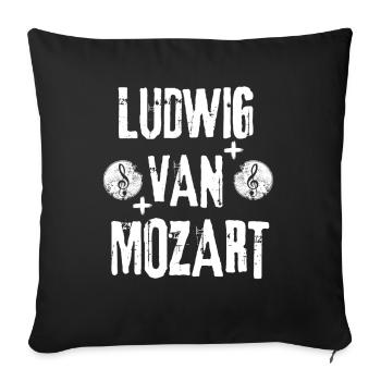 Ludwig Van Mozart Musique rock grunge - Housse de coussin décorative 45 x 45 cm - noir - Devant