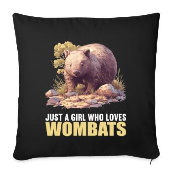 Wombats Wombat - Sofa pillowcase 17,3'' x 17,3'' (45 x 45 cm) - black - Front