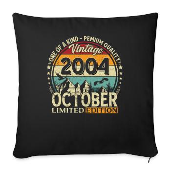 21st Birthday Vintage October Vintage 2004 - Sofa pillowcase 17,3'' x 17,3'' (45 x 45 cm) - black - Front