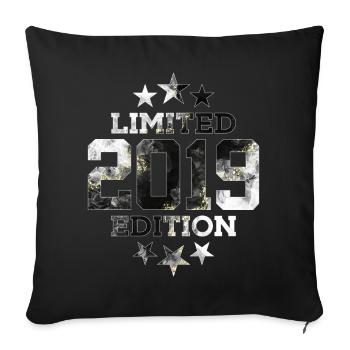 LIMITED EDITION 2019 7TH BIRTHDAY - Sofa pillowcase 17,3'' x 17,3'' (45 x 45 cm) - black - Front