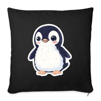 Pingouin - Housse de coussin décorative 45 x 45 cm - noir - Devant