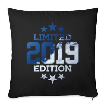 LIMITED EDITION 2019 7TH BIRTHDAY - Sofa pillowcase 17,3'' x 17,3'' (45 x 45 cm) - black - Front