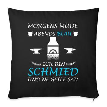 Blacksmith Forge Anvil Metal Construction - Sofa pillowcase 17,3'' x 17,3'' (45 x 45 cm) - black - Front
