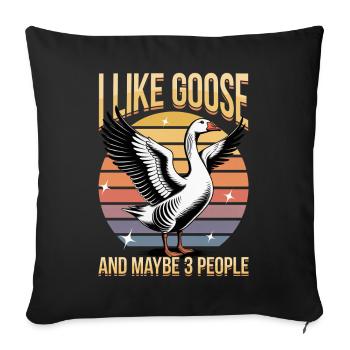 Drôle d’oiseau oie - Housse de coussin décorative 45 x 45 cm - noir - Devant