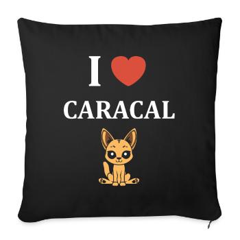 I love Caracal - Sofa pillowcase 17,3'' x 17,3'' (45 x 45 cm) - black - Front
