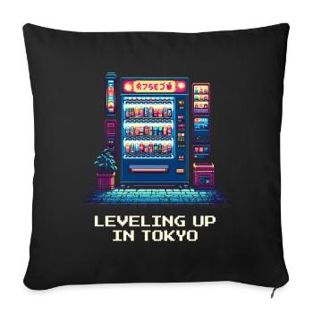 Level Up in Tokyo | Japan Travel Otaku - Sofa pillowcase 17,3'' x 17,3'' (45 x 45 cm) - black - Front
