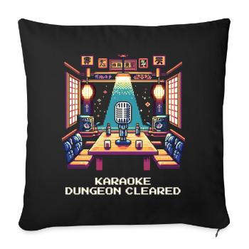 Karaoke Dungeon Cleared | Top Tokyo Nightlife - Sofa pillowcase 17,3'' x 17,3'' (45 x 45 cm) - black - Front