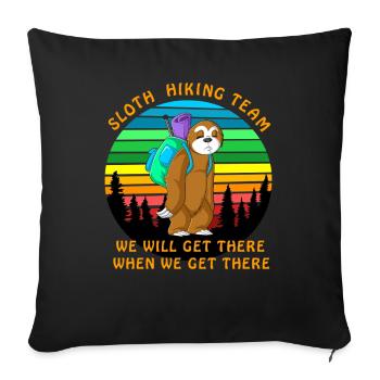 Sloth Hiking Team lustiges Hemd - Sofakissenbezug 45 x 45 cm - Schwarz - Vorne