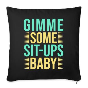 Fitness Fanatics Some Sit-Ups Baby Calisthenics - Sofa pillowcase 17,3'' x 17,3'' (45 x 45 cm) - black - Front