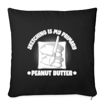Peintre d’art drôle croquis est mon beurre de cacahuète - Housse de coussin décorative 45 x 45 cm - noir - Devant