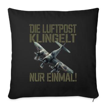 Die Luftpost Klingelt Nur Einmal Flugzeug - Sofakissenbezug 45 x 45 cm - Schwarz - Vorne