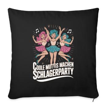 Des mamans cool font de la fête Schlager la nuit des femmes - Housse de coussin décorative 45 x 45 cm - noir - Devant